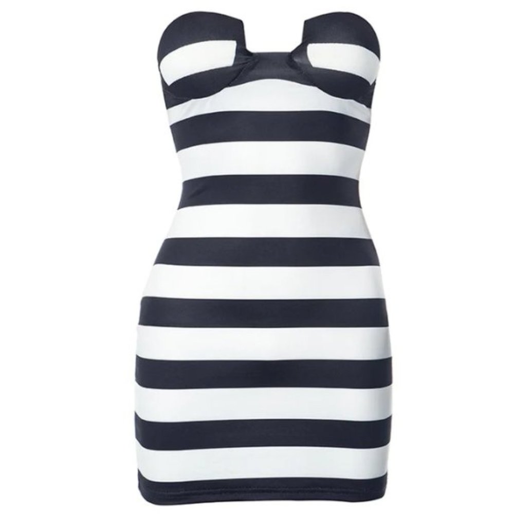 NWT Adorable Barbie Movie Black & White Striped Dress Halloween Costume - Picture 7 of 16